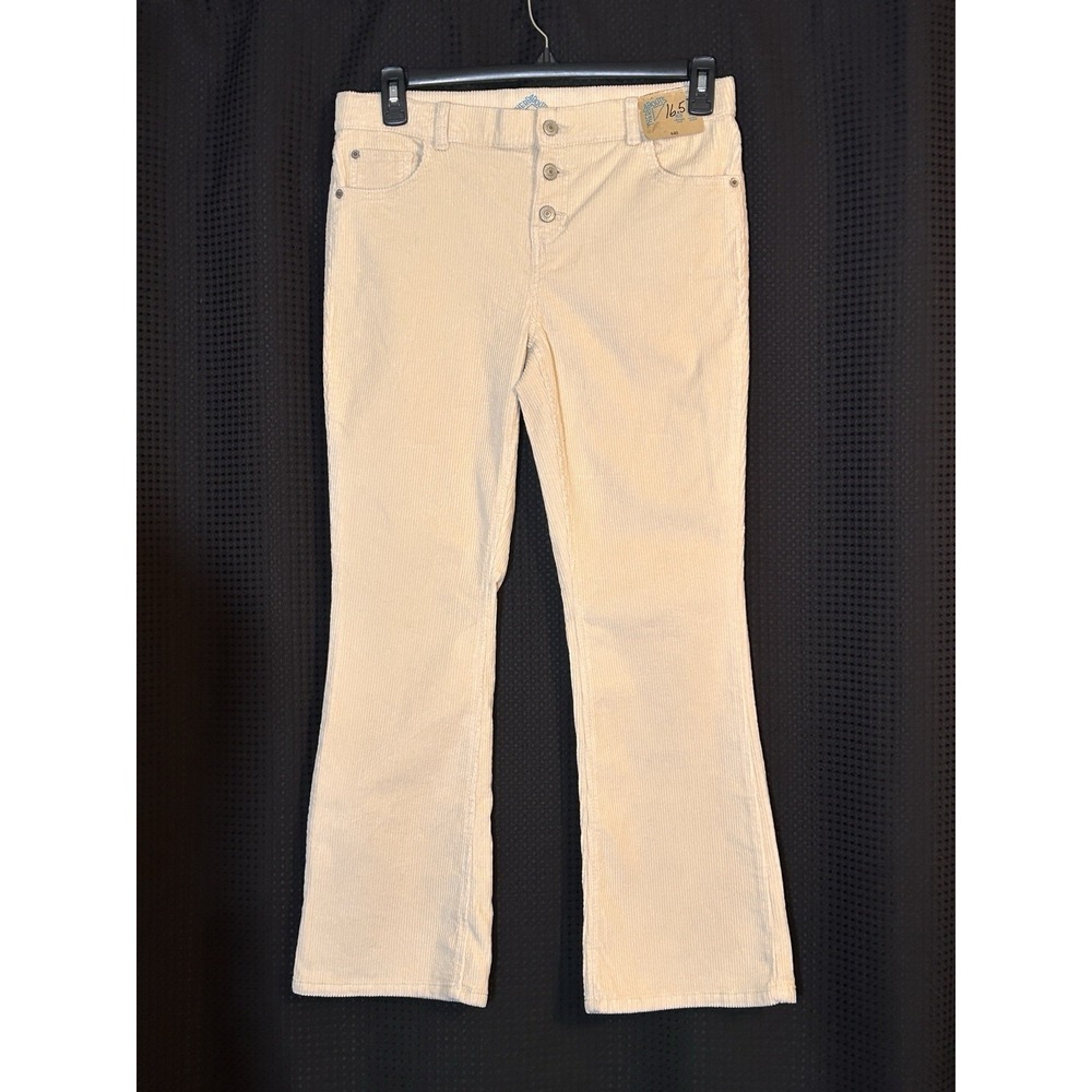 NWT  There Abouts JC Penny's Women's Flare Wide Wale Corduroy Cream Pant 34x 29